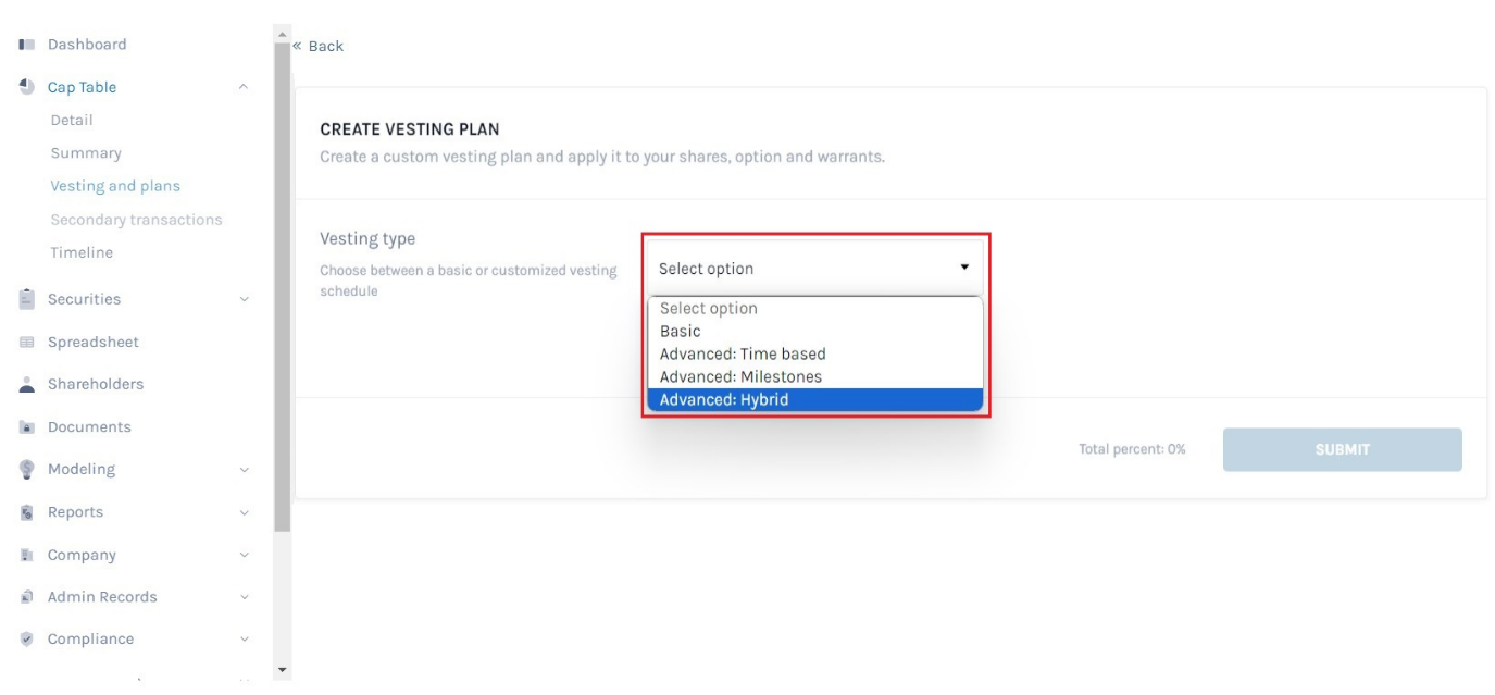 hybrid vesting plan 