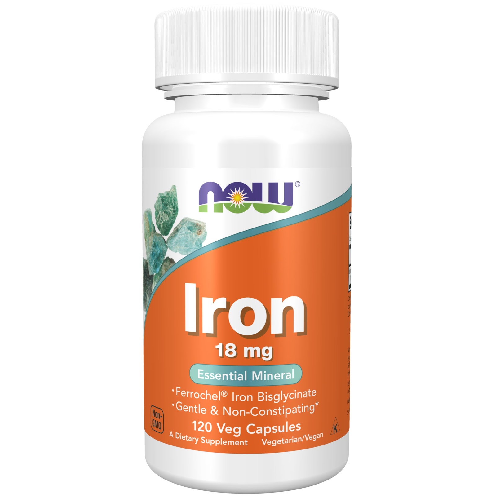NOW Foods - Ferro (ferro quelado Ferrochel) 18 mg. - 120 cápsulas vegetais