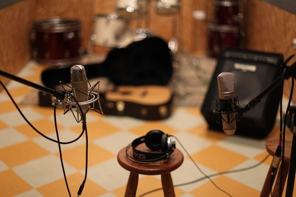 A recording studio with microphones and other musical equipment. Microphone music  studio, music. - PICRYL - Public Domain Media Search Engine Public Domain  Search