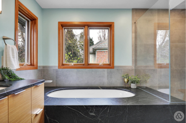 soapstone bathtub in bathroom remodel design 2024 custom built