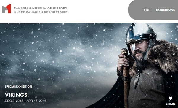 página web del museo de historia de Canadá