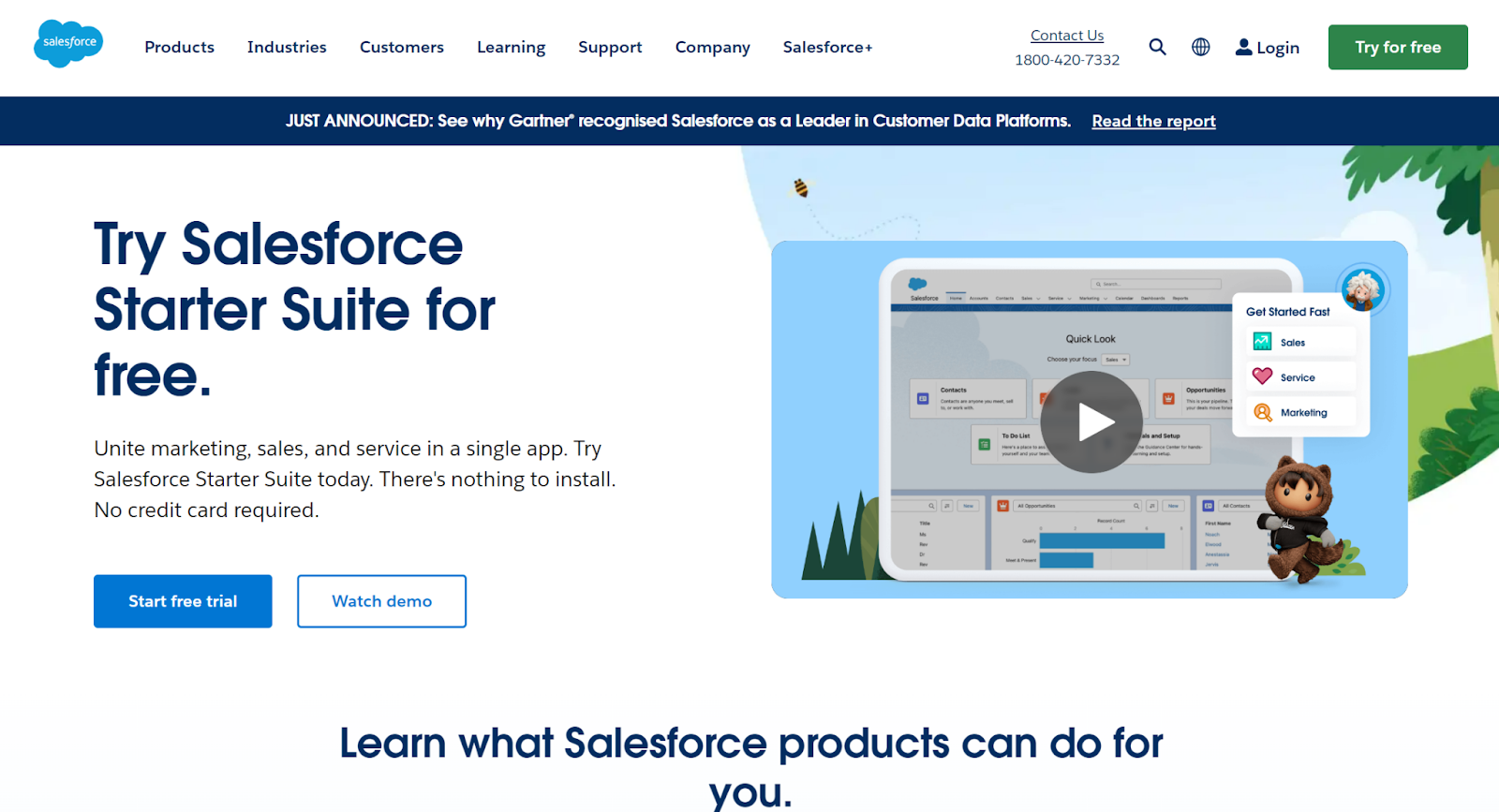 Homepage of Salesforce after it got rebranded from Demandware