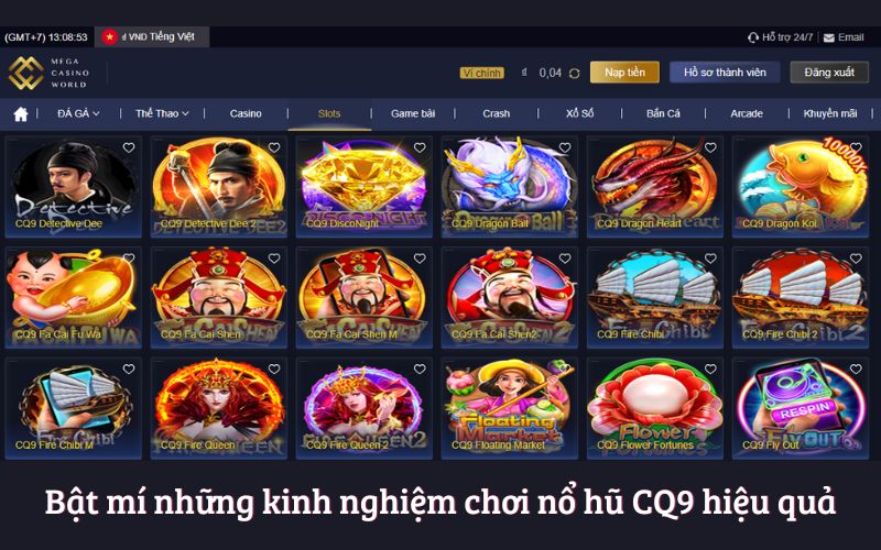 Bật mí những kinh nghiệm chơi nổ hũ CQ9 hiệu quả