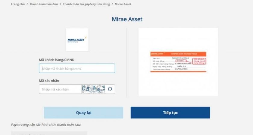 Tất toán khoản vay Mirae Asset