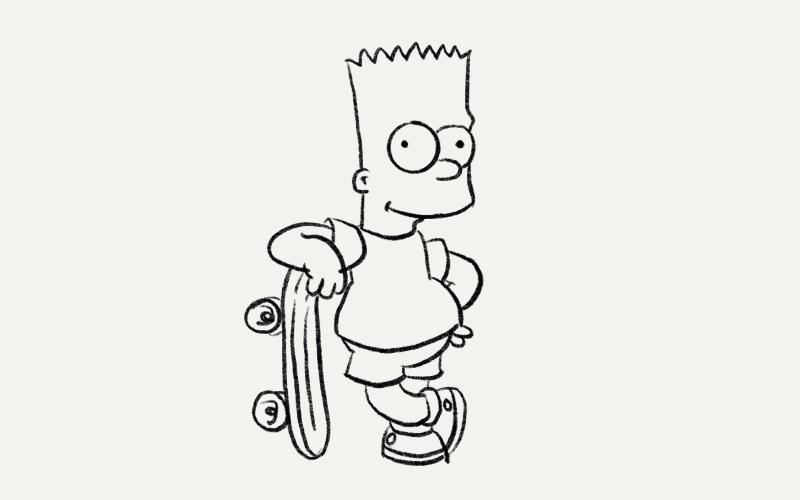 A drawing of Bart Simpson