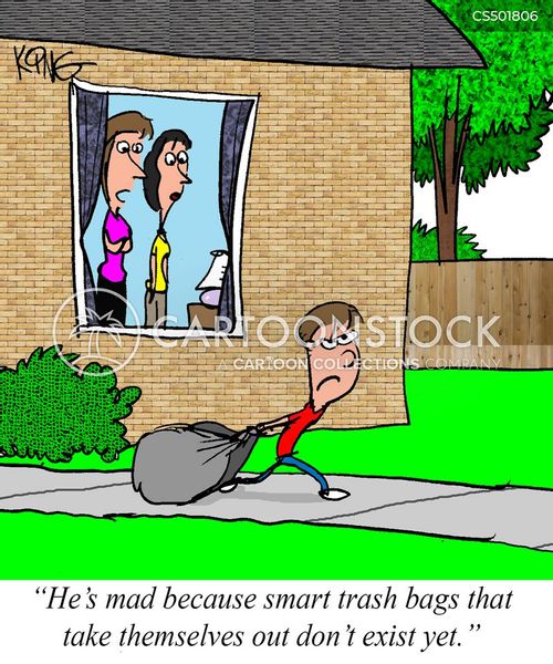 taking out the trash cartoon