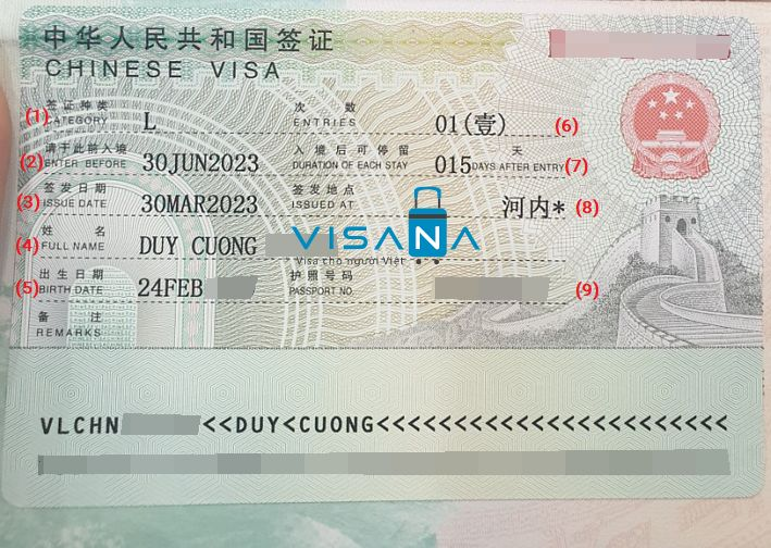 các loại visa trung quốc - visa L visana