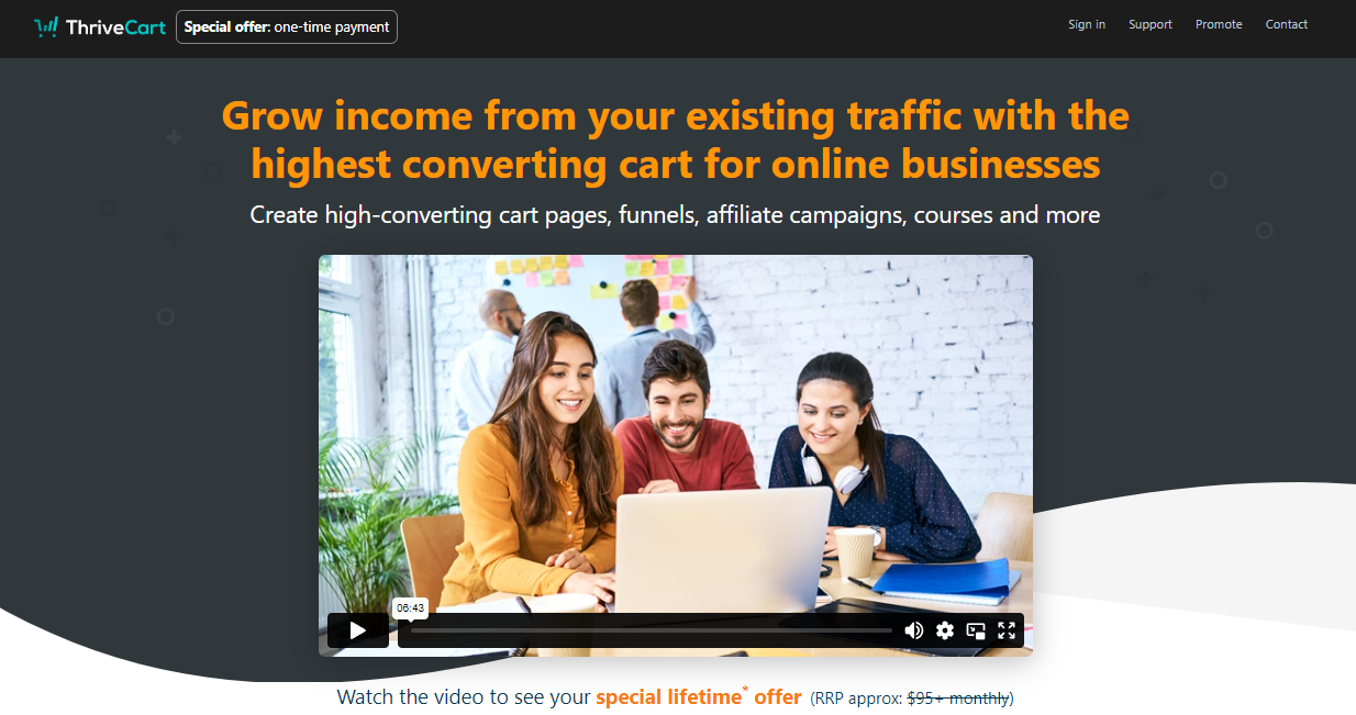 ThirveCart: Grow income from your existing traffic with the highest converting cart for online businesses