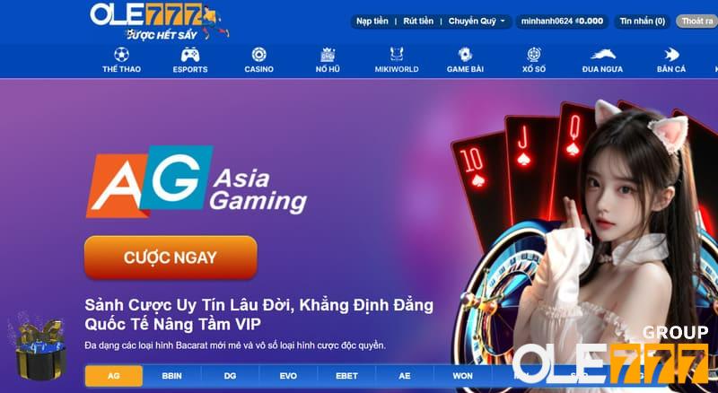 Sảnh cược casino online cực hấp dẫn trên OLE777