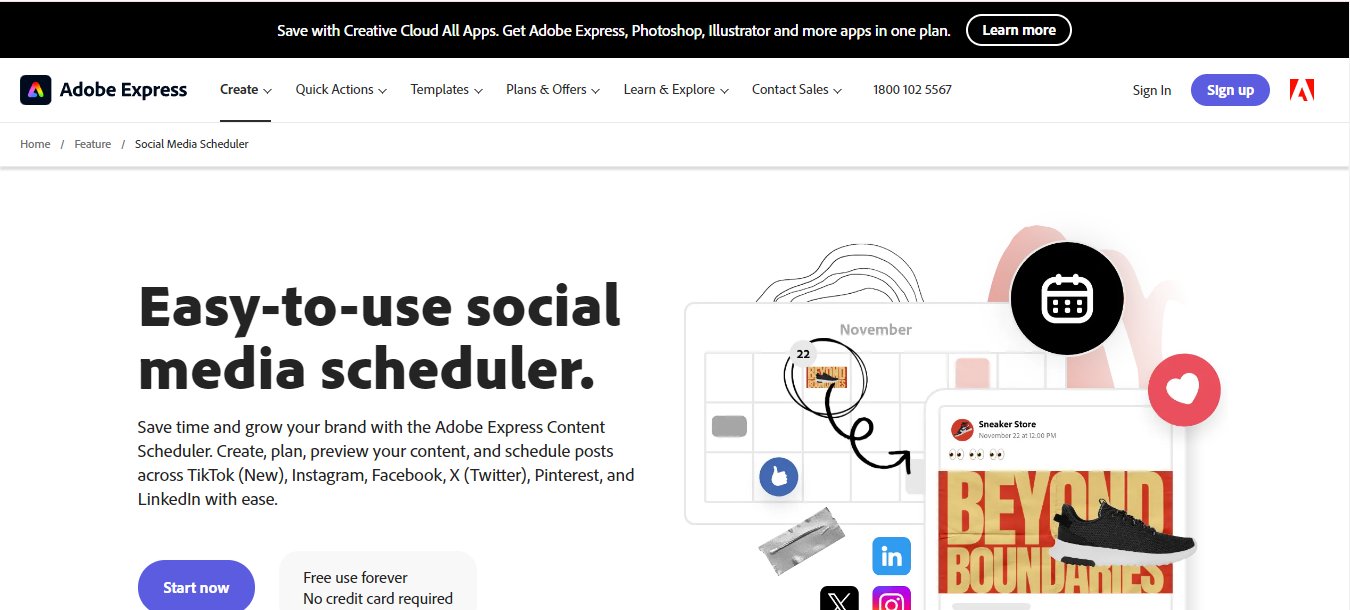 Adobe Express: Social Media Calendar Tools