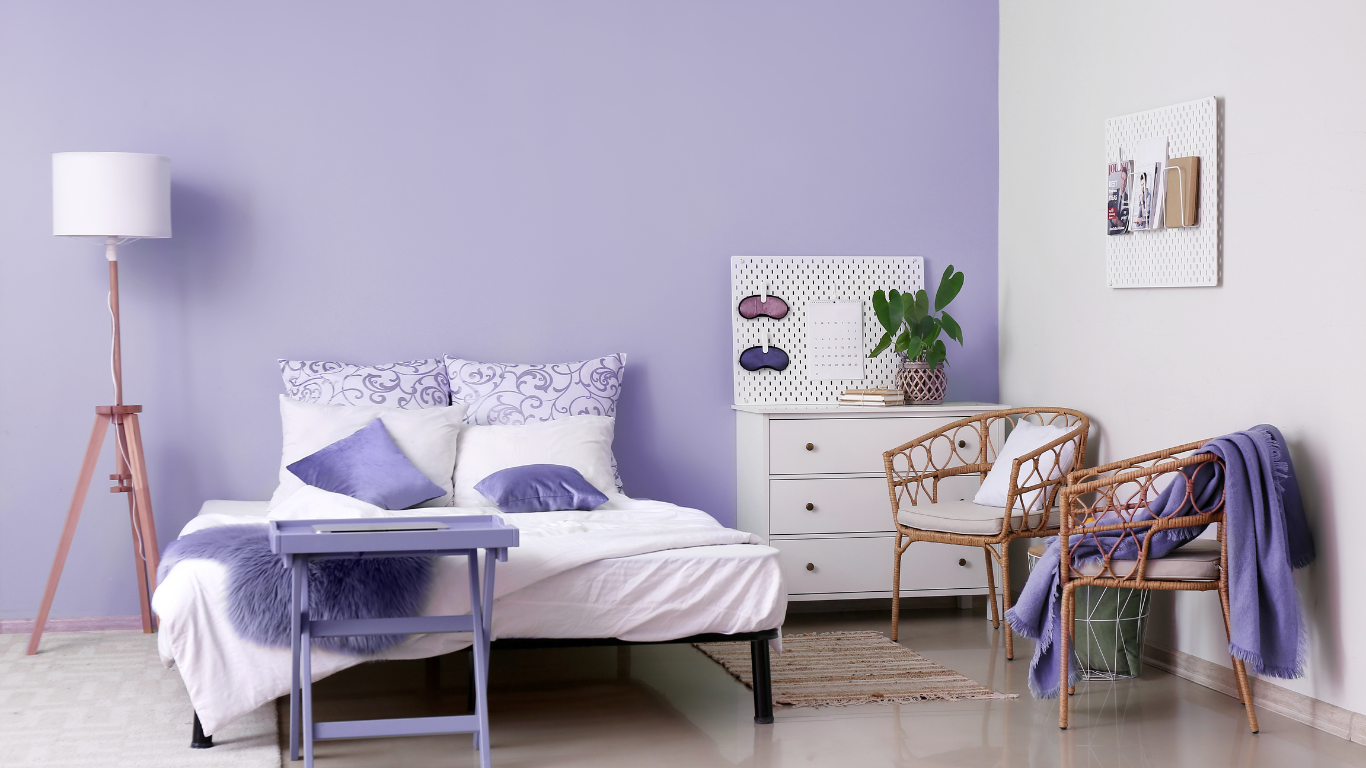 Lavender and white bedroom discount