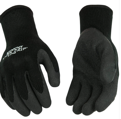 KINCO 1790-l guantes recubiertos de látex con forro térmico y agarre cálido para hombre, talla grande
