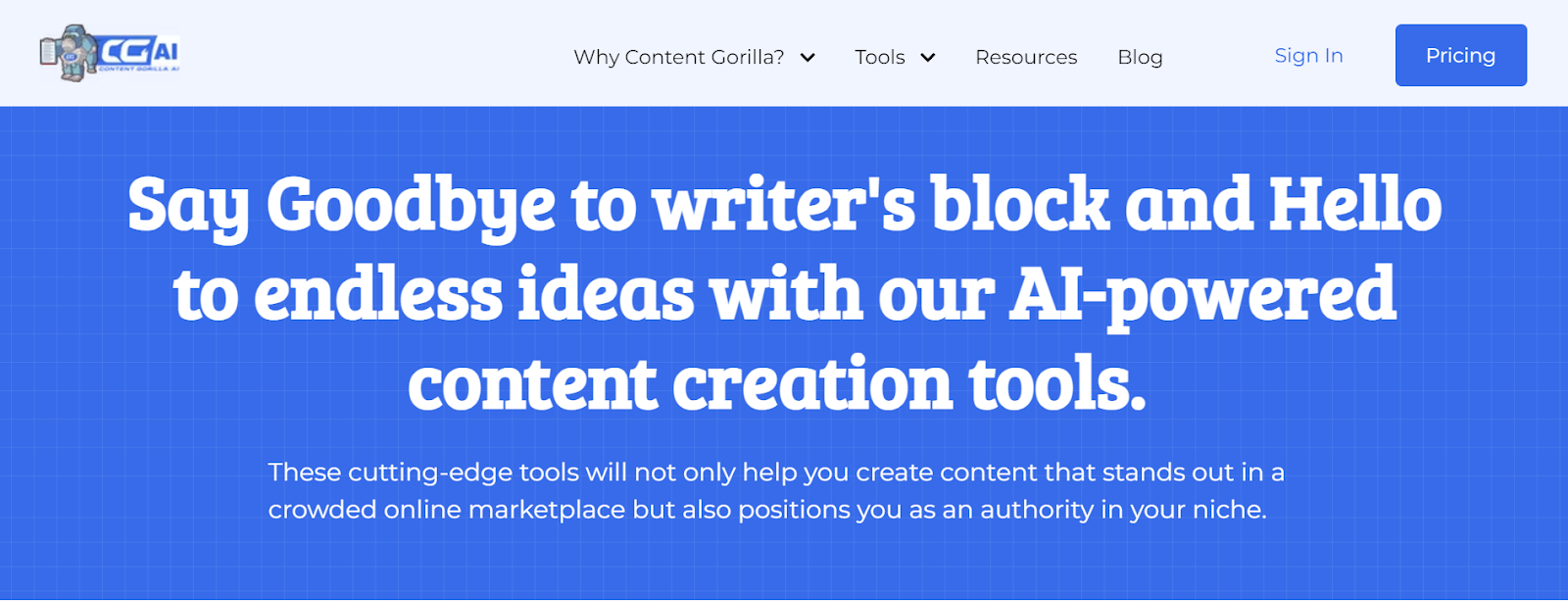 Content Gorilla's AI-powered Free Tools for Content Writing