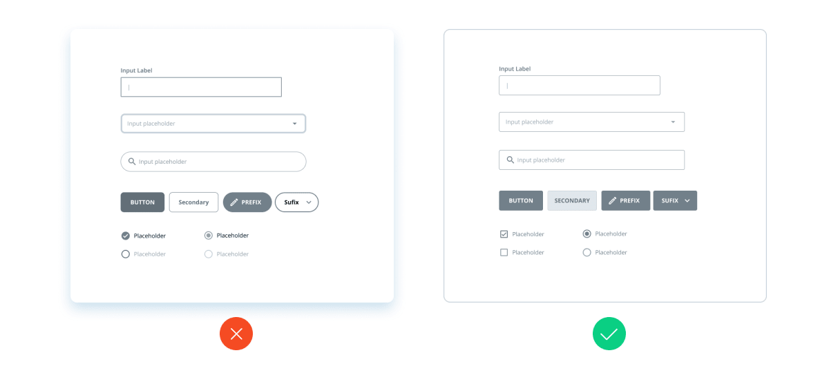 Example of how to maintain consistency between similar components