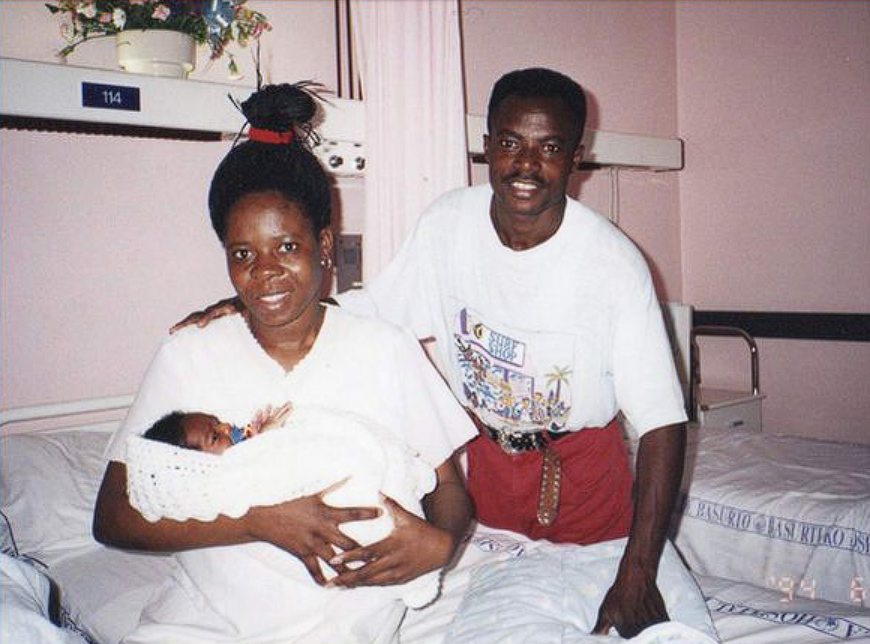 
An old picture of Nico and Inaki Williams’ mother Maria Arthuer, and father Felix Williams with their first child Inaki