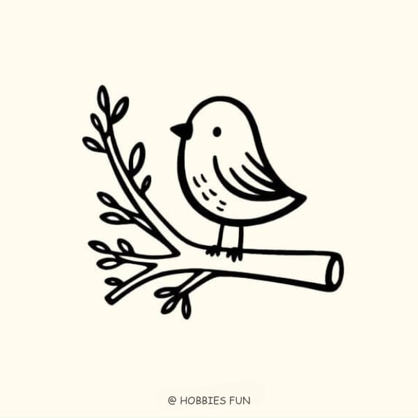CuteTree with Bird Drawing