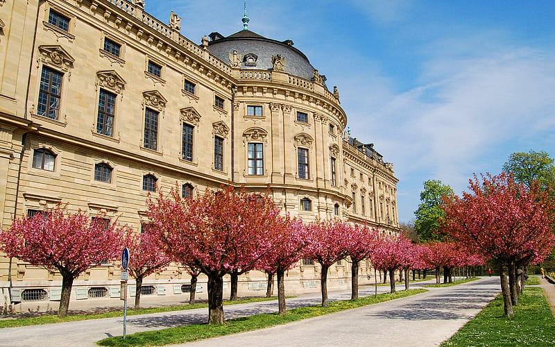 University of Wurzburg, spring, sakura, skyline cityscapes, Wurzburg,  German universities, HD wallpaper | Peakpx