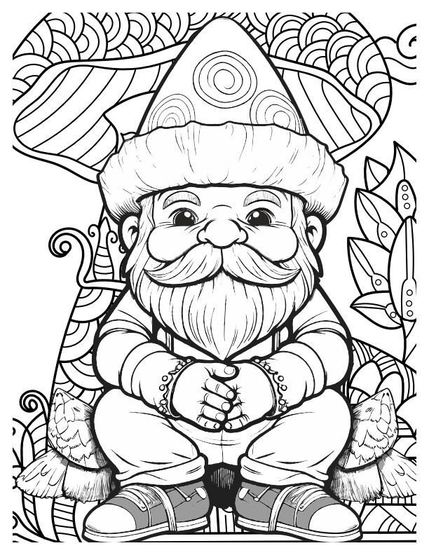 Gnome Sitting On The Throne Of Mushroom 