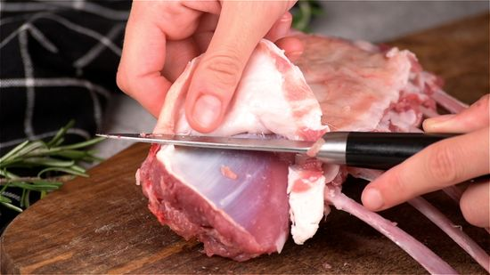 Trim the fat/skin present on the lamb bone