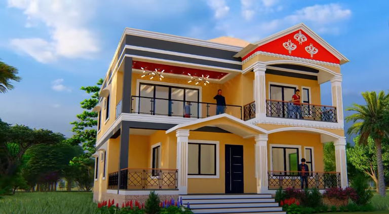 Beautiful duplex house with Chinese touch.