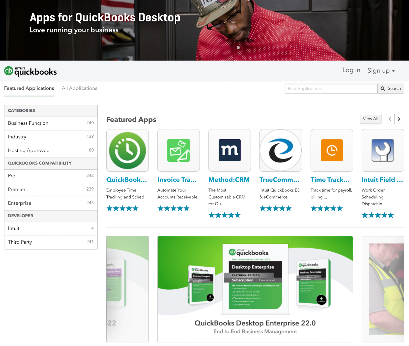 Apps for QuickBooks Desktop homepage