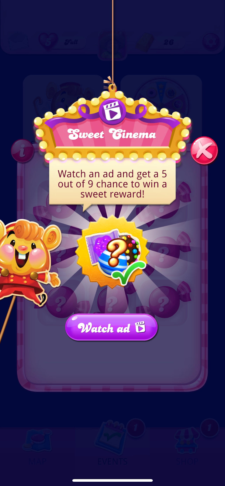 Screenshot of Candy Crush mobile app gamification