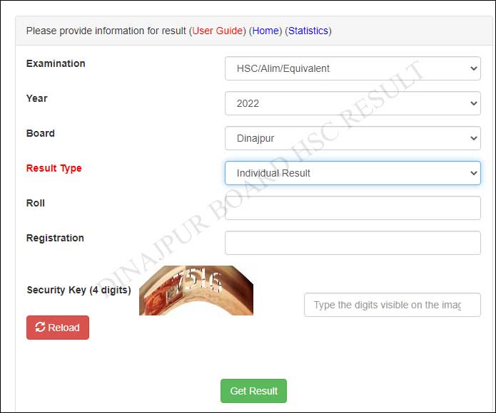 Dinajpur Education Board HSC Result 2023