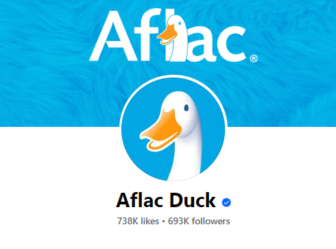 Aflac Duck Facebook page