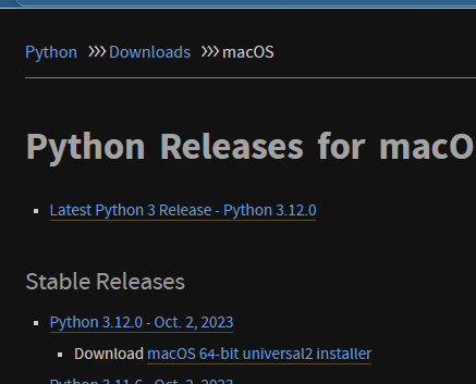 Python Release Page for macOS: Focused on Latest Stable Release