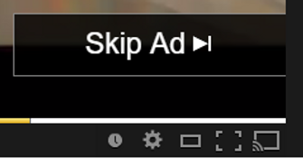 Screenshot of the "Skip Ad" button on YouTube