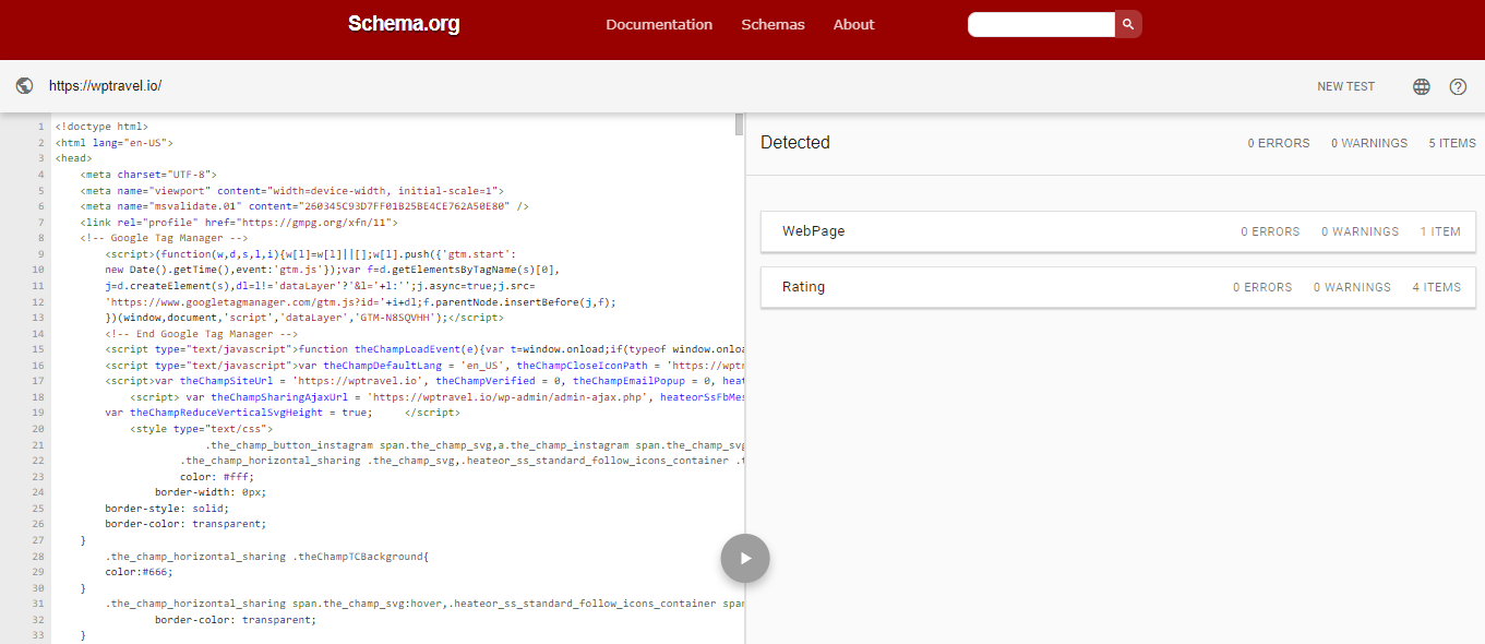 Schema Markup for WP Travel