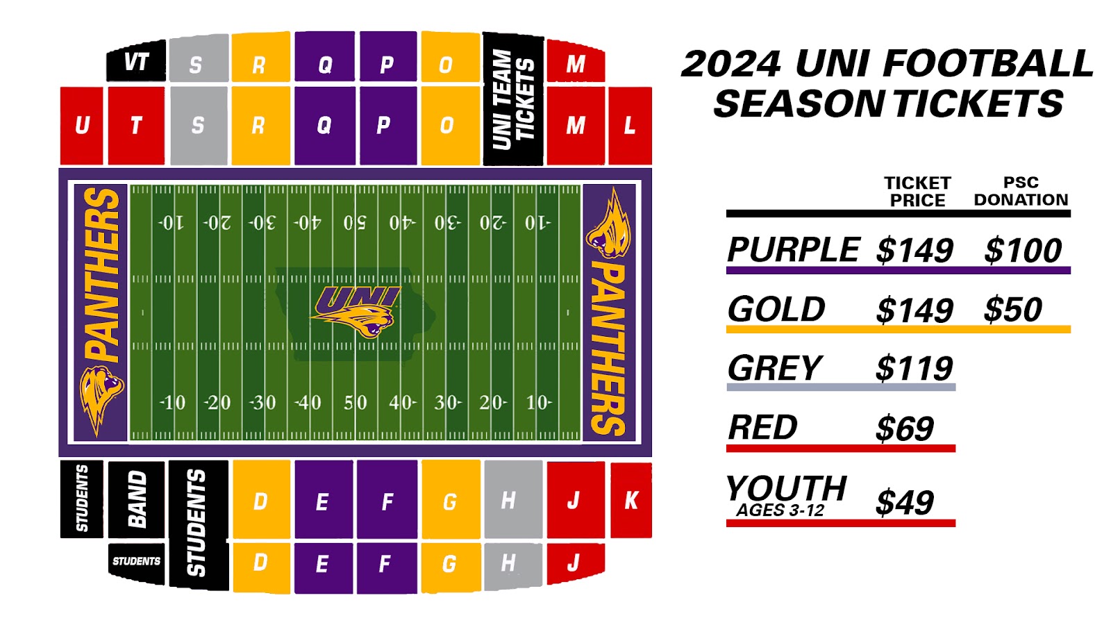 UNI Athletics opens renewals for 2024 football season tickets - UNI  Athletics