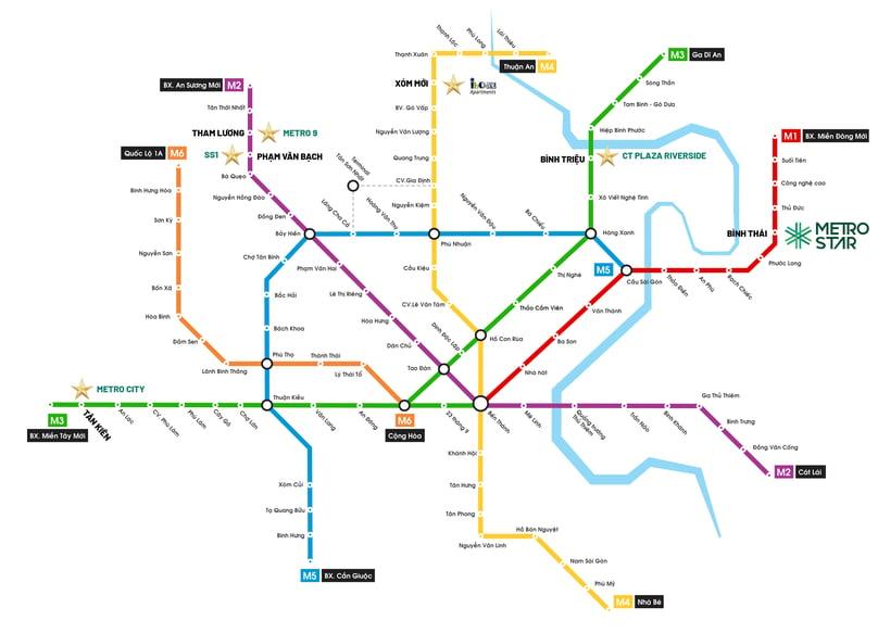 Many Metro Star projects are located very near stations of planned metro routes in Ho Chi Minh City. Photo courtesy of Metro Star.