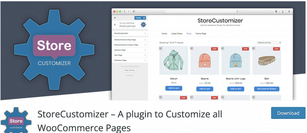 customizing woocommerce shop page with StoreCustomizer Plugin 