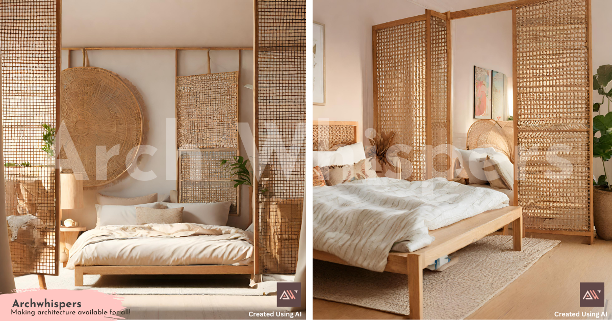 Decoration Ideas for Bedrooms With Wicker or Cane Partition Walls