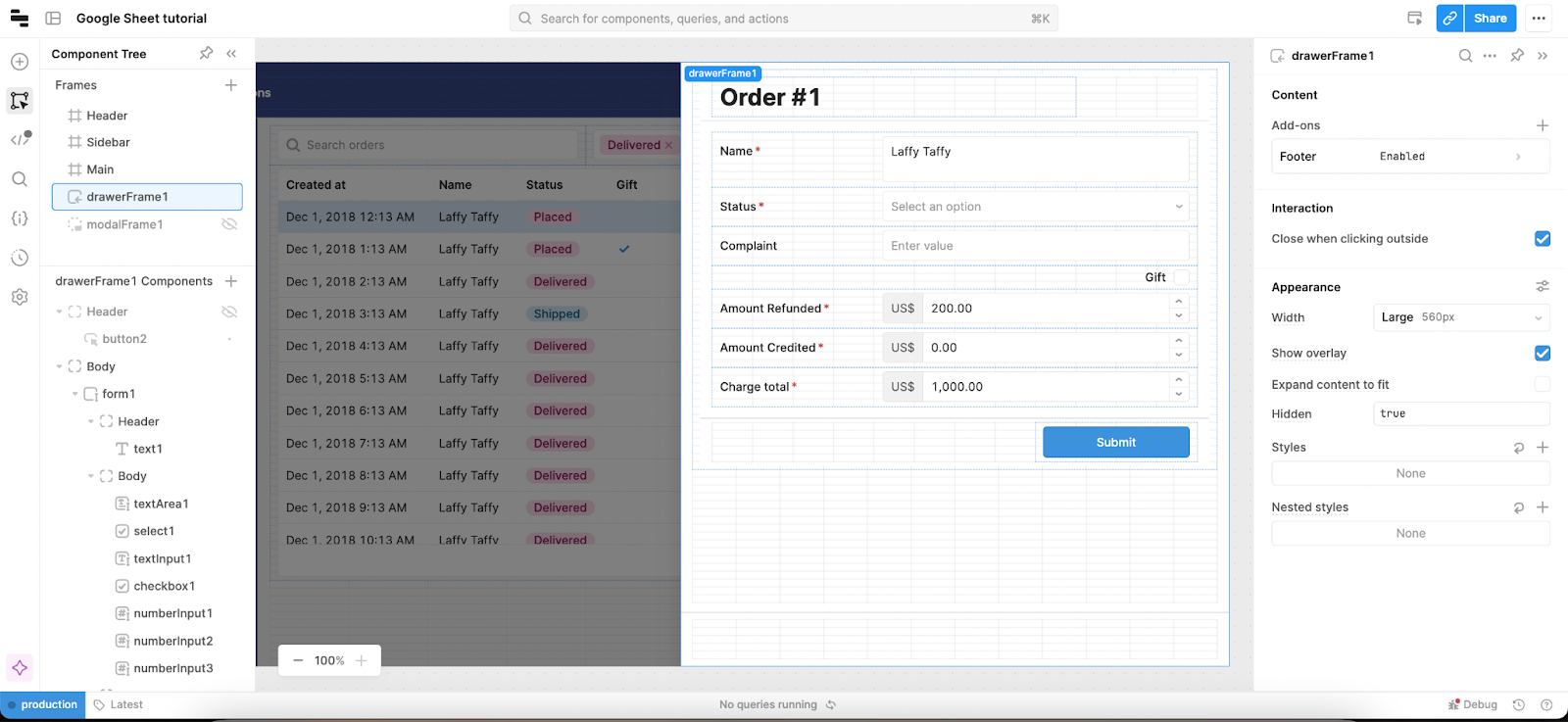 Create a CRUD app from Google Sheets in <1 hour with Retool