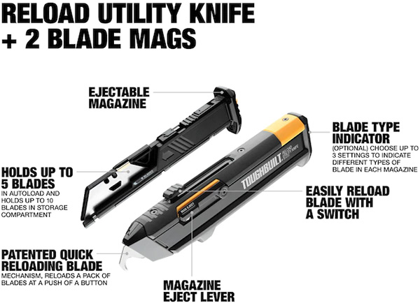 มีดอเนกประสงค์ToughBuilt Reload Utility Knife สนุกและใช้งานได้จริง