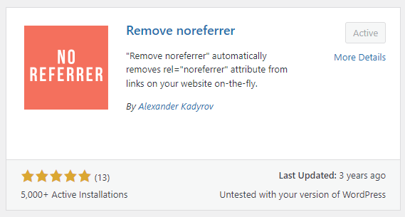 Remove noreferrer plugin