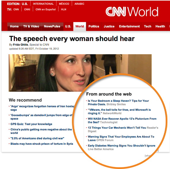 Content recommendation ads