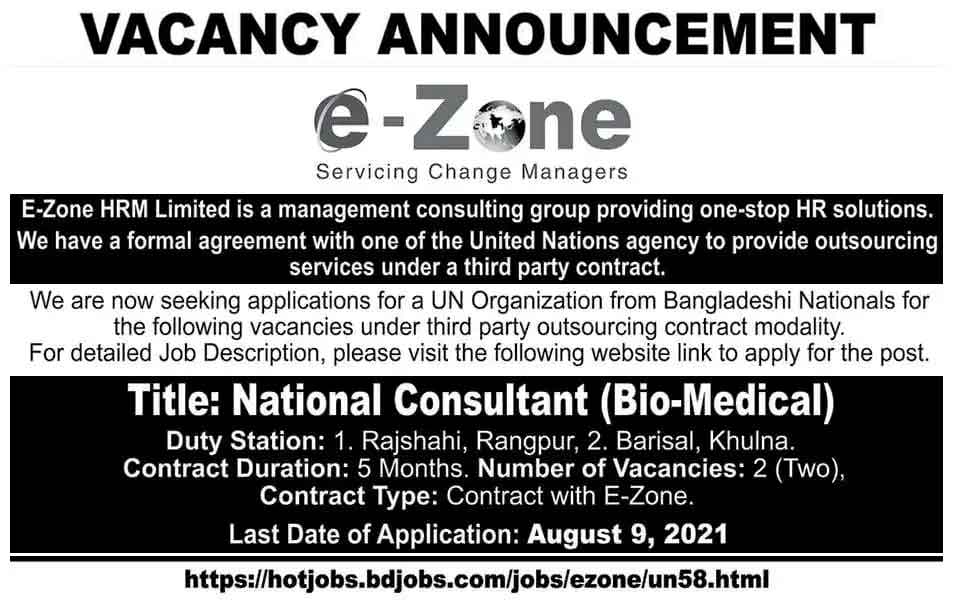 E-Zone HRM Job Circular 2021 01