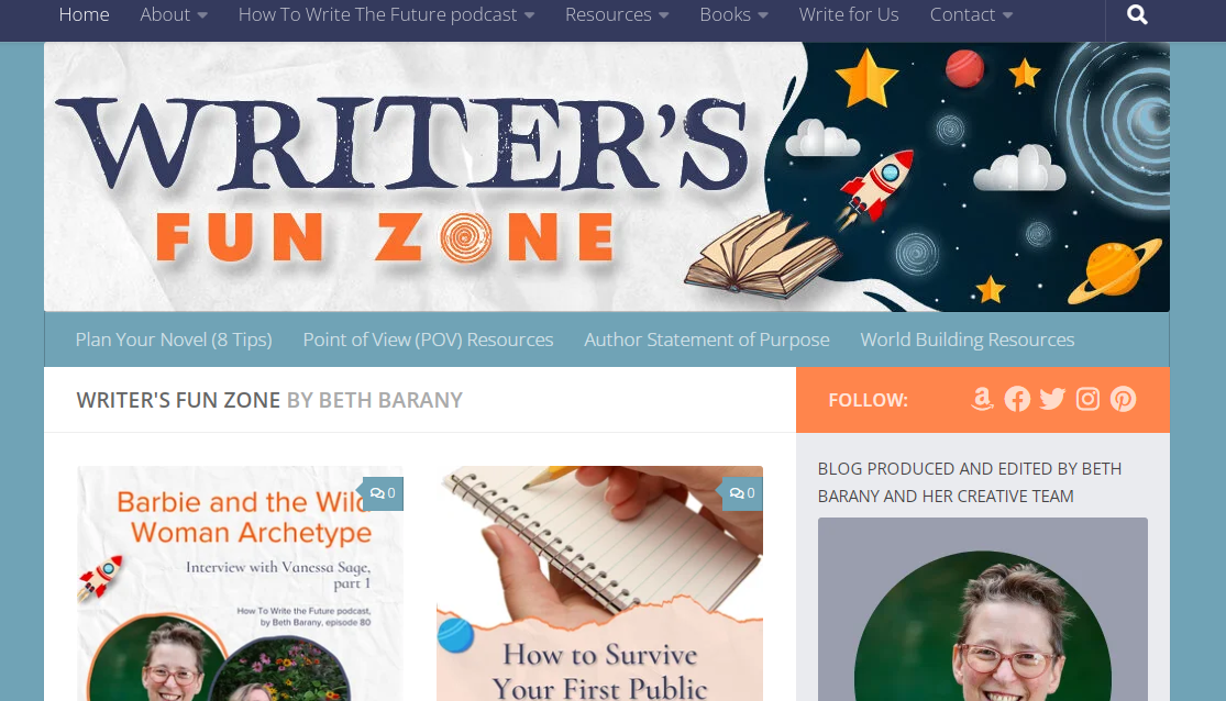 Writer's Fun Zone - Blog's Webpage