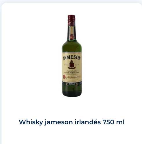 Datos de Shelftia, sobre la estrategia de precios y promociones de Whisky Jameson en México, 2023-2024.