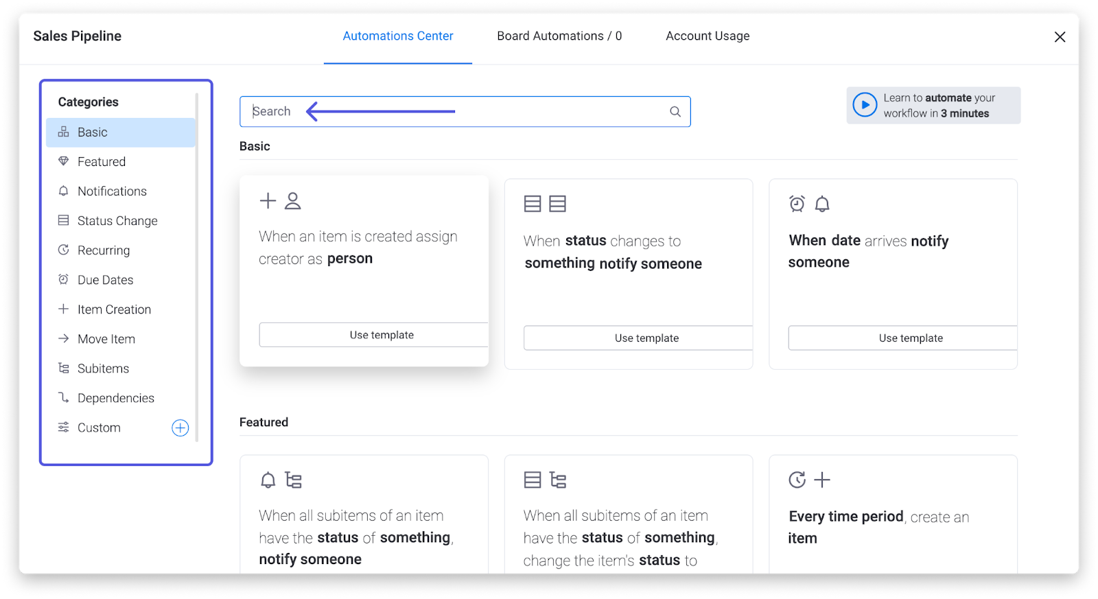 Automation Features for Monday.com