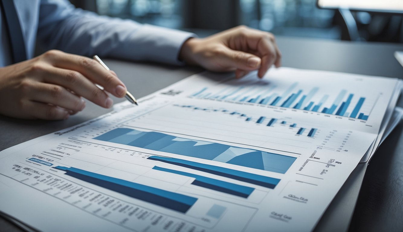 Data charts and graphs showing full-funnel marketing performance on Amazon, with arrows indicating optimization