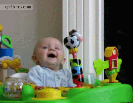 Baby's reaction to mom blowing nose