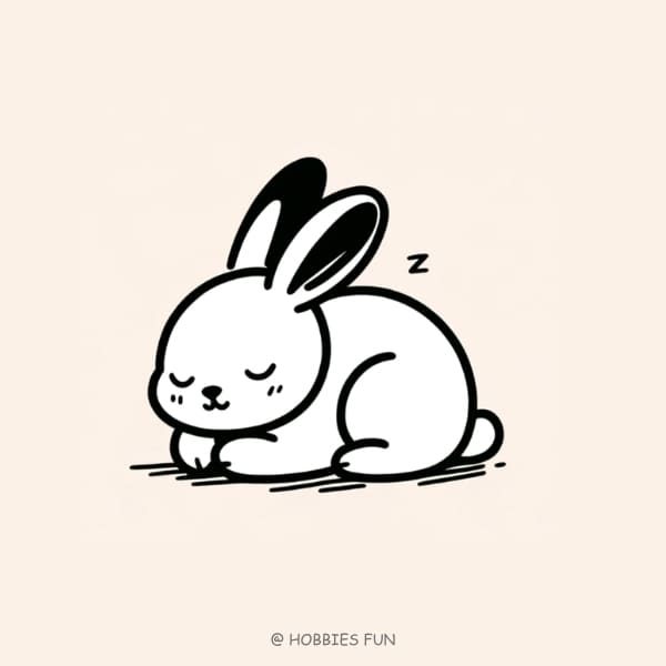 bunny sketch, Asleep Bunny