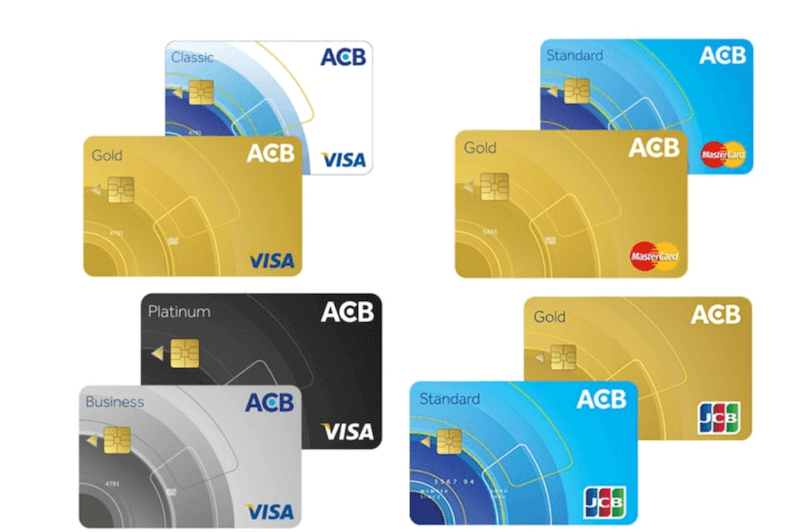 Các dạng thẻ đa dạng của Ngân hàng ACB