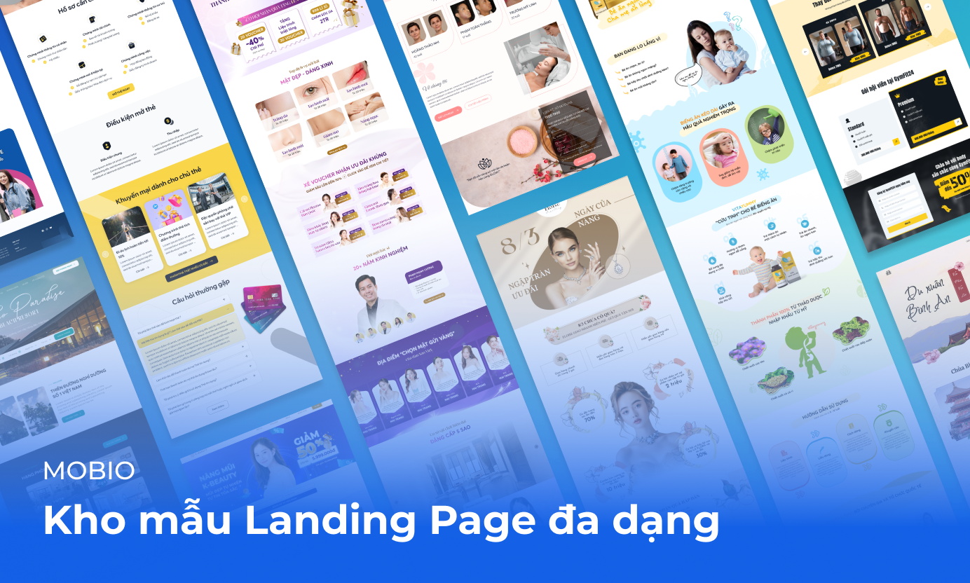 Mobio Landing Page Builder - Kho mẫu Landing Page đa dạng