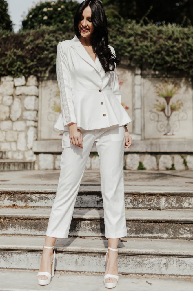 Wedding pant suits on sale for older brides