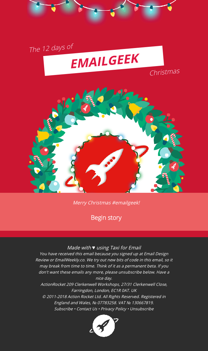 12 Days of Email Geek Christmas…Campaign